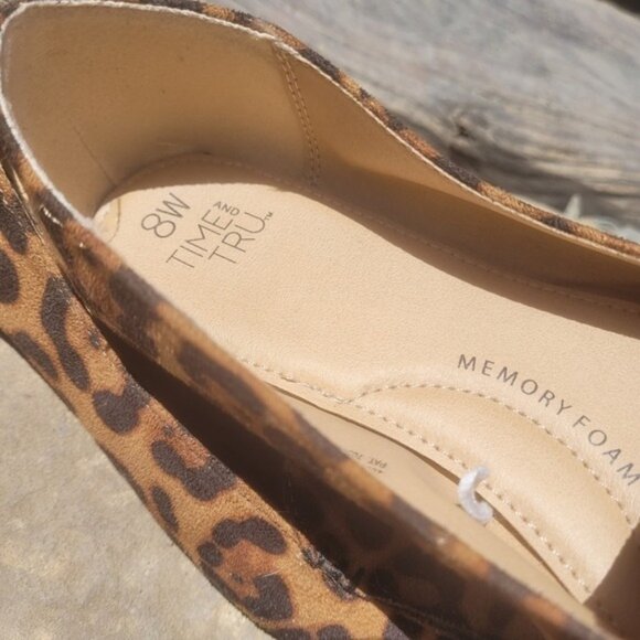 Womens Size 8W Leopard Print Faux Suede Memory Foam Slip-On Loafers - Picture 4 of 5